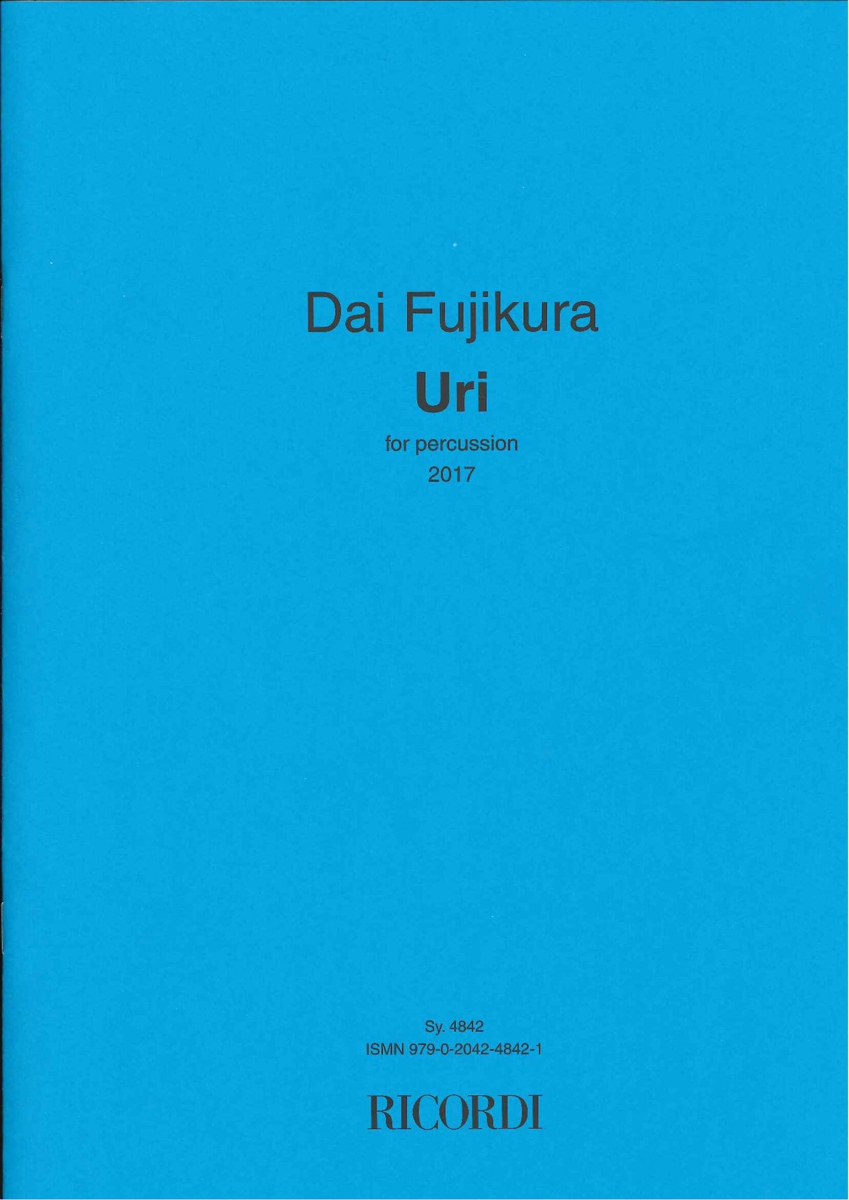 Fujikura, Uri, for Percussion (Ricordi)