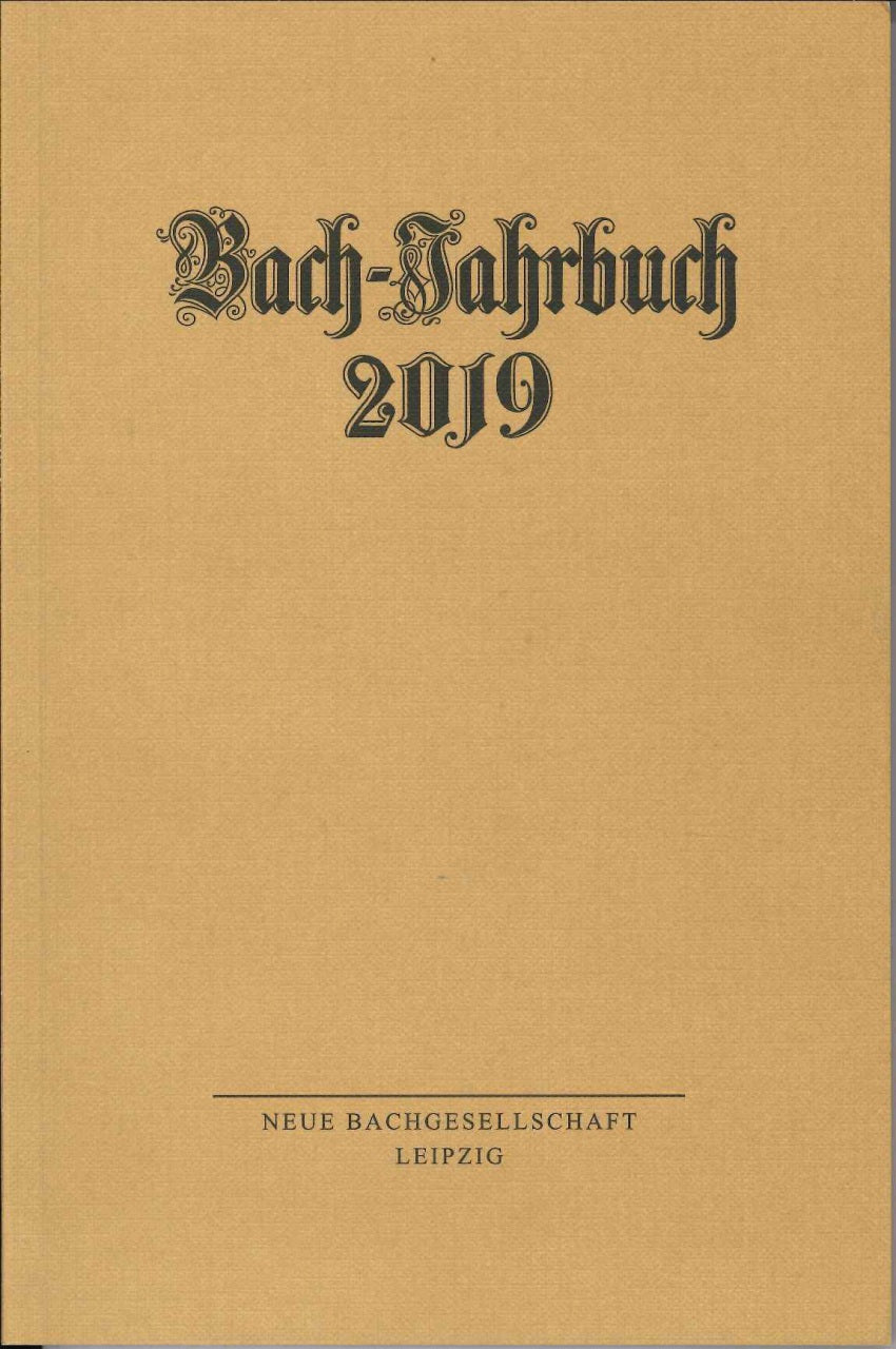 Wollny, Bach-Jahrbuch 105. Jahrgang 2019 (Evangelische Verlagsanstalt)