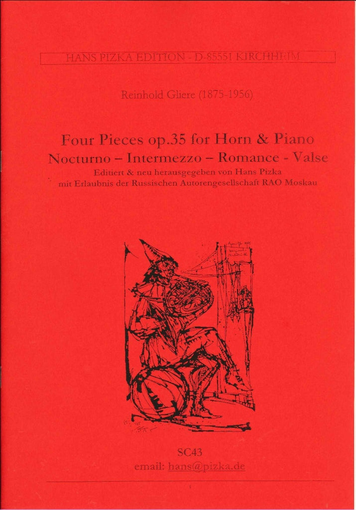 Gliere, 4 Pieces op. 35/6,7,10,11(Pizka) (Pizka)