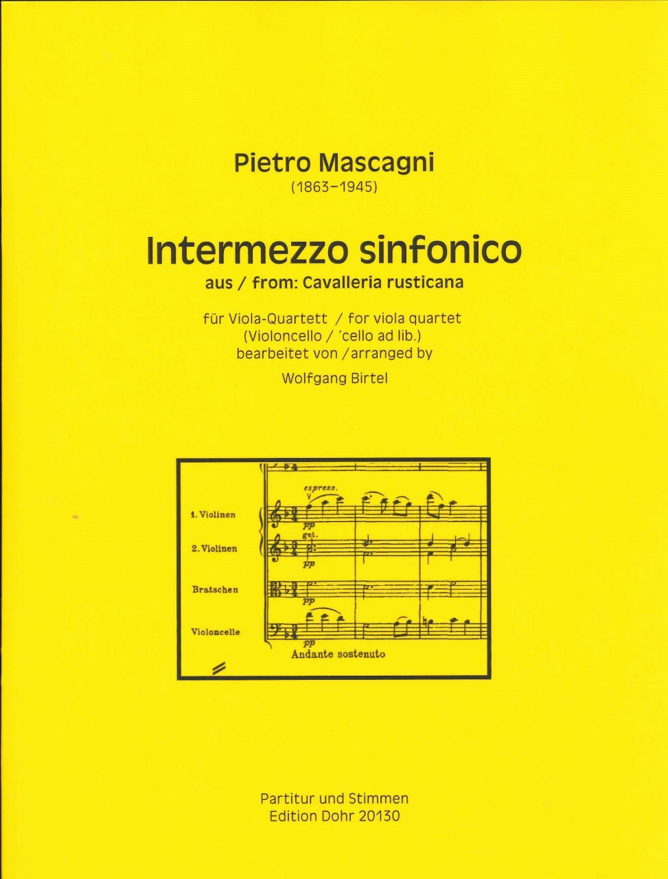 Mascagni, Intermezzo sinfonico (4Va) (Dohr)