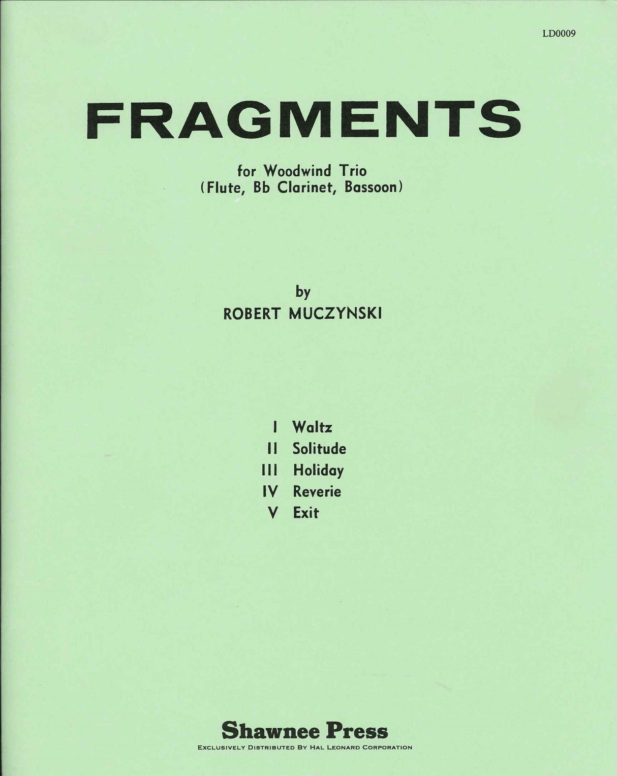 Muczynski, Fragments (Fl,Cl,Bn) (Shawnee Press)
