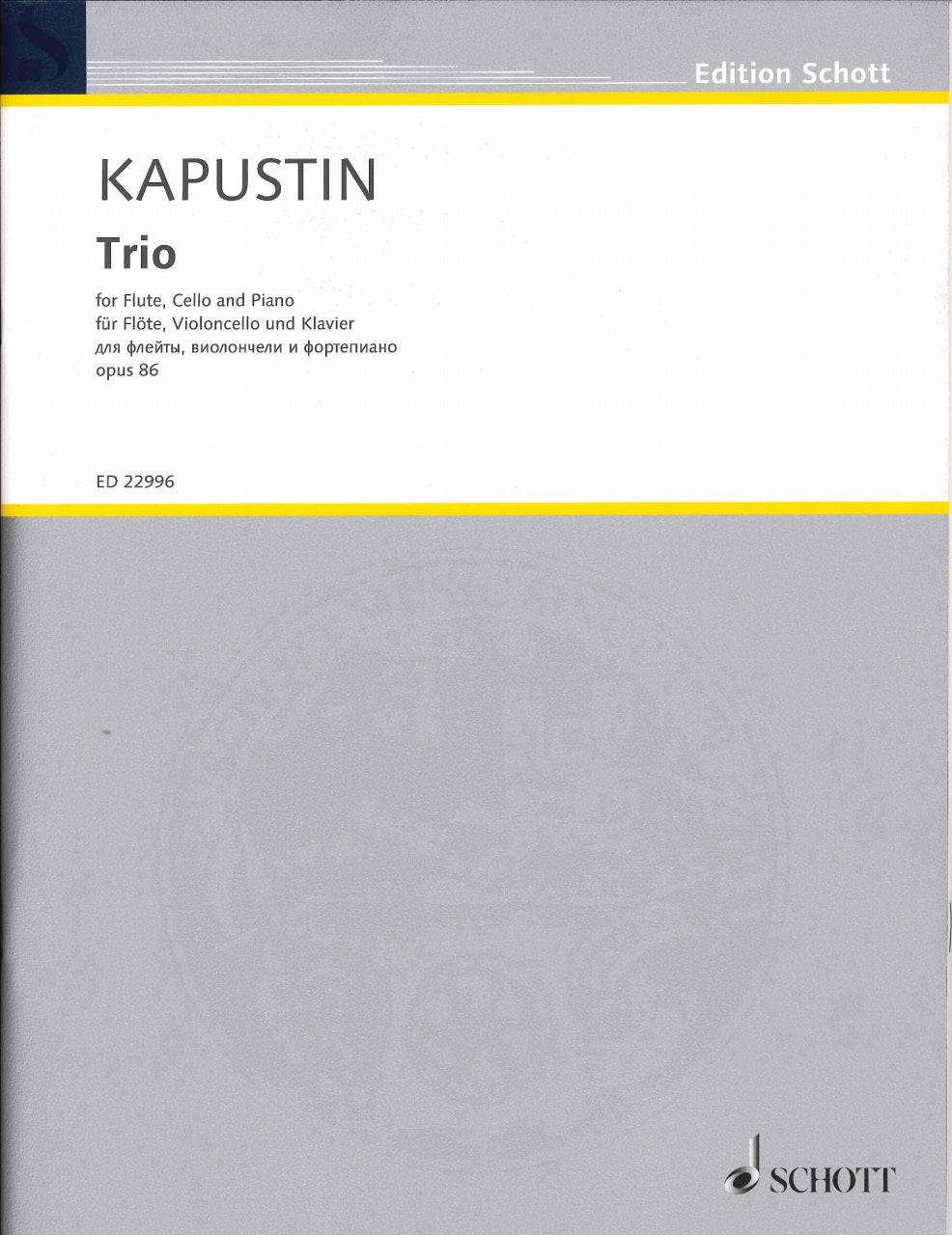 Kapustin, Trio op. 86 (Fl,Vc,Pf) (Schott)