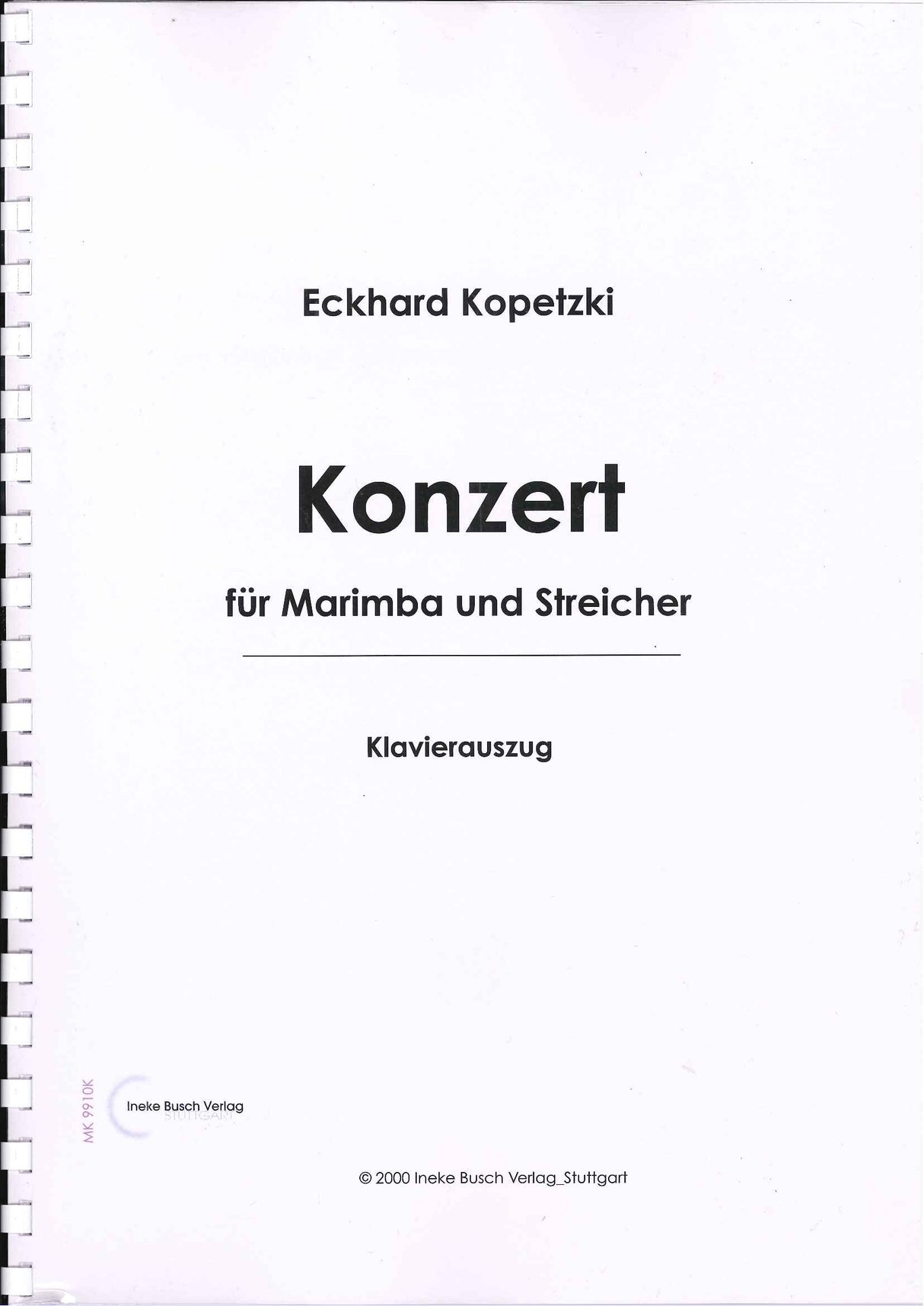 Kopetzki, Concerto for Marimba (Ineke Busch)