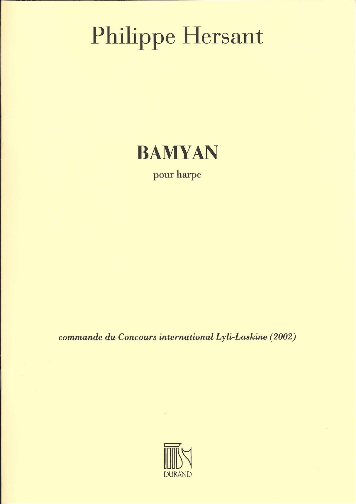 Hersant, Bamyan, pour harpe (Durand)