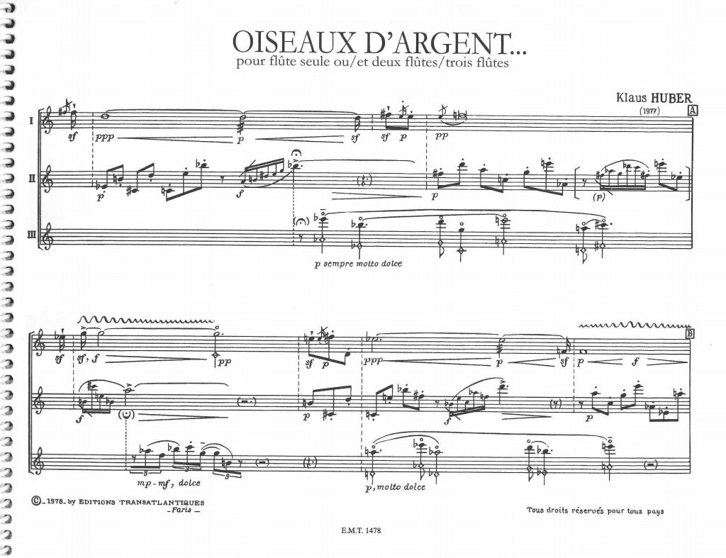 Huber, Oiseaux d'argent (1-3 Fl) (Transatlantiques)