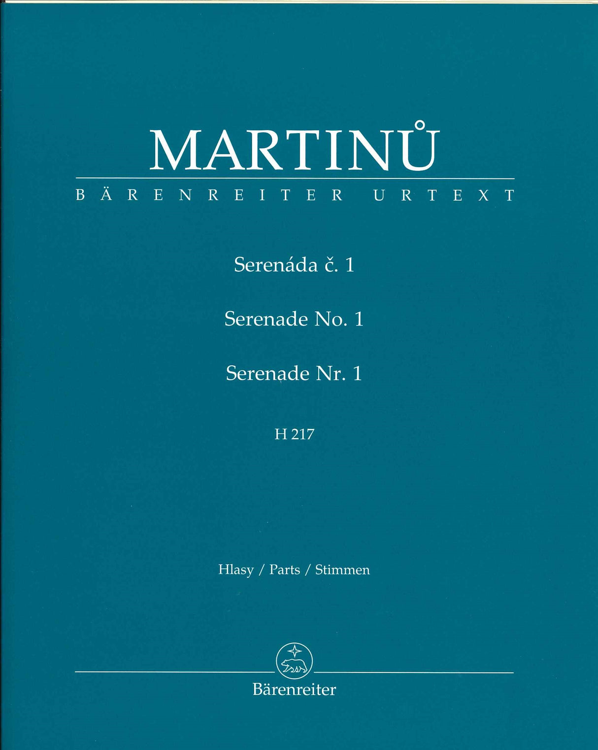 Martinu, Serenade No. 1 (Cl,Hn,3Vn,Va) (Barenreiter)