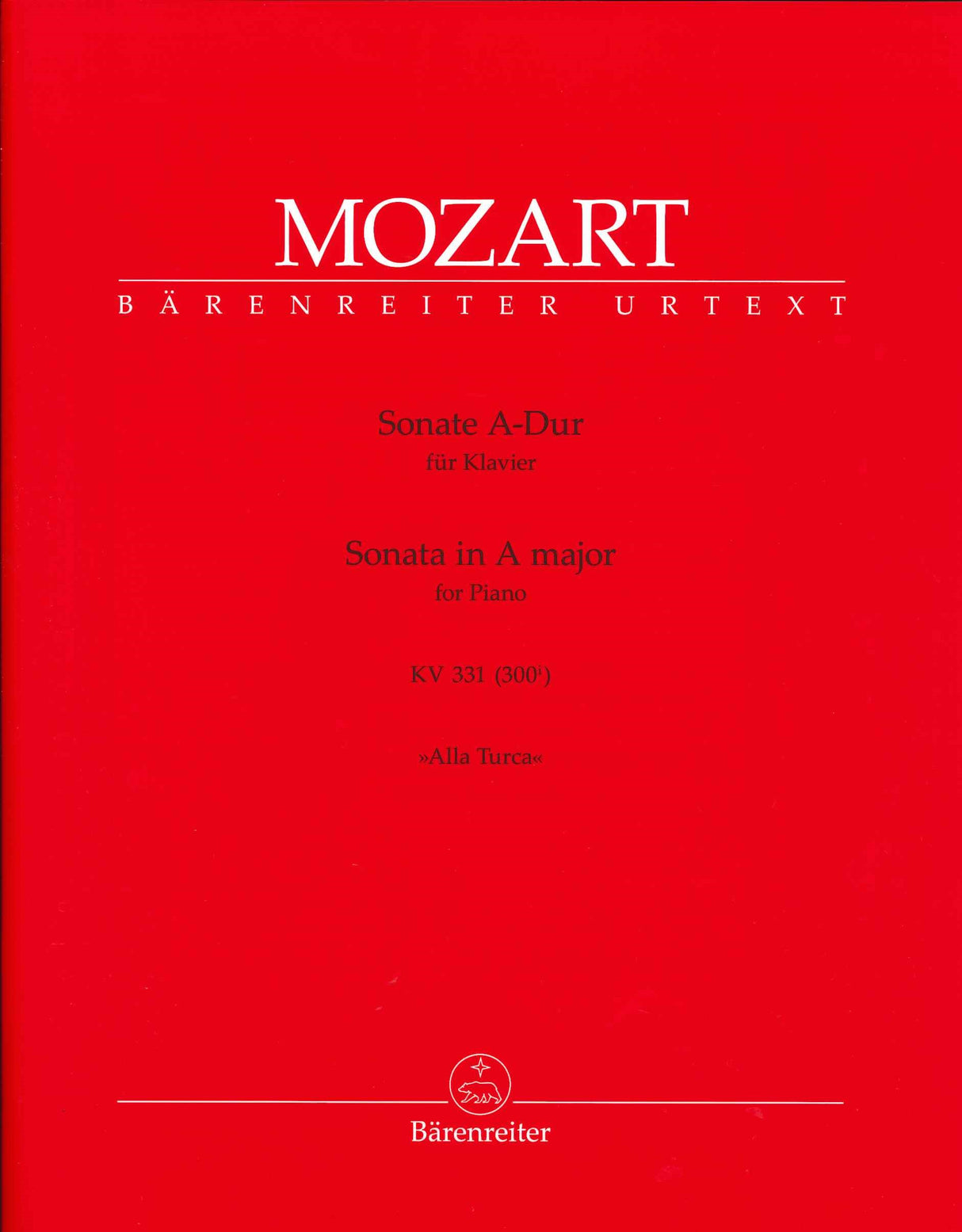 Mozart, Sonata KV 331 in A (New. rev.) (Barenreiter)