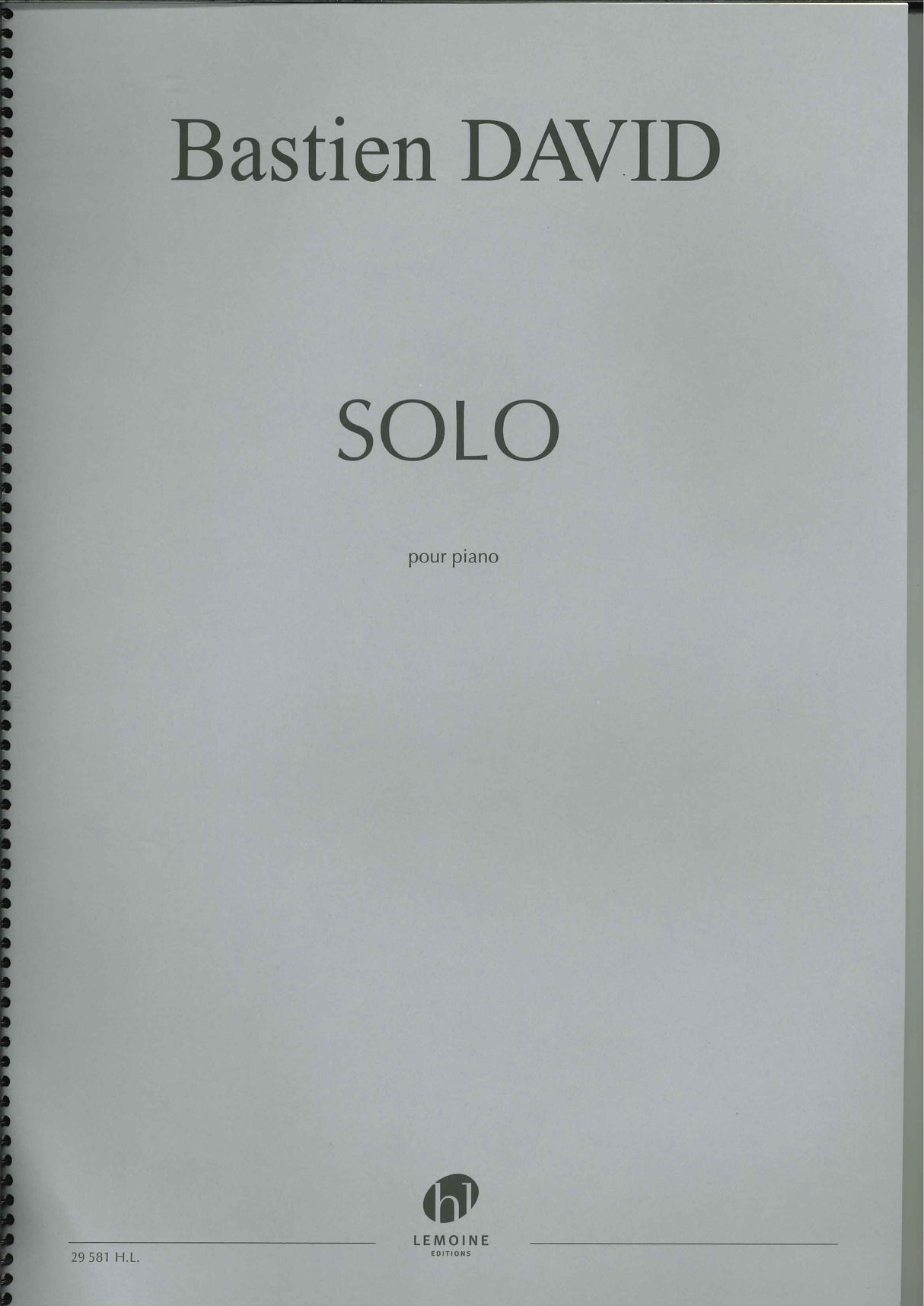 David,U., Solo, pour piano (Lemoine)