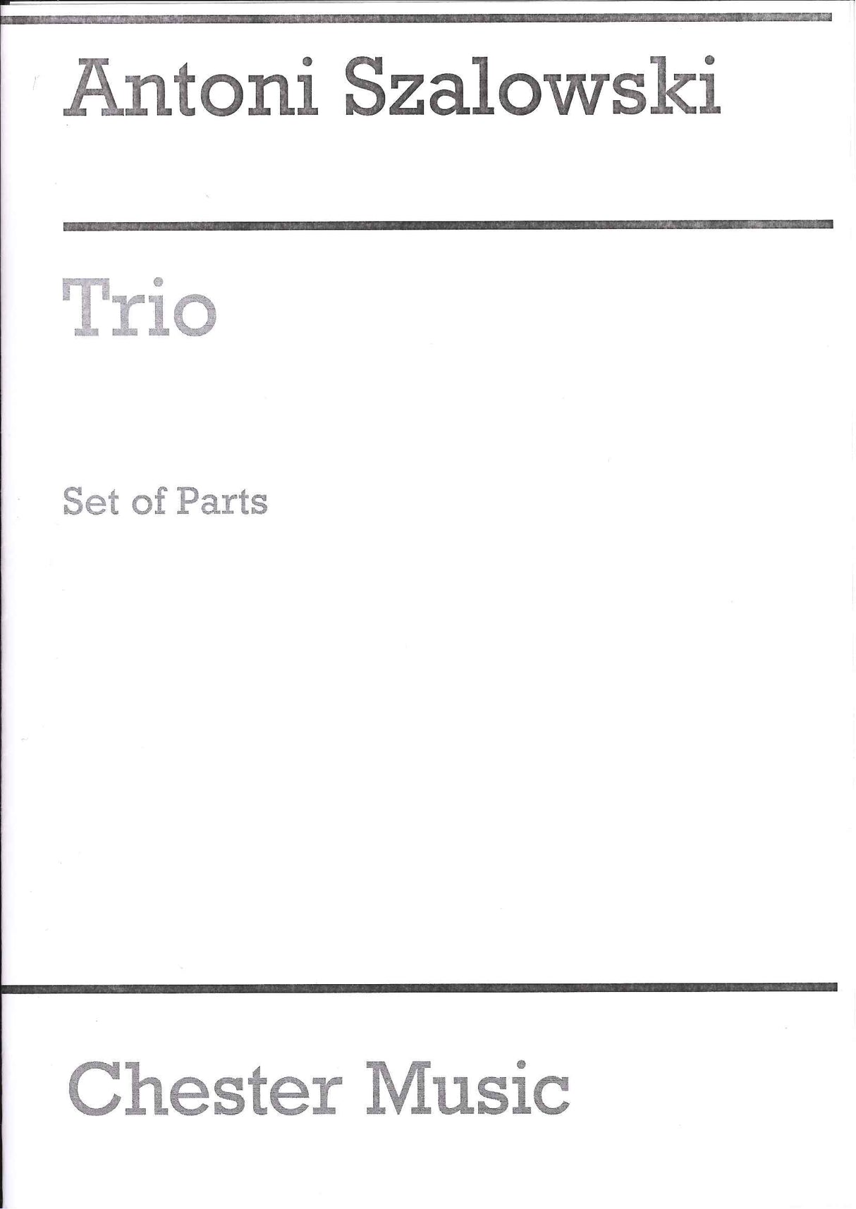Szalowski, Trio (Parts: Ob,Cl,Bn) (Chester)