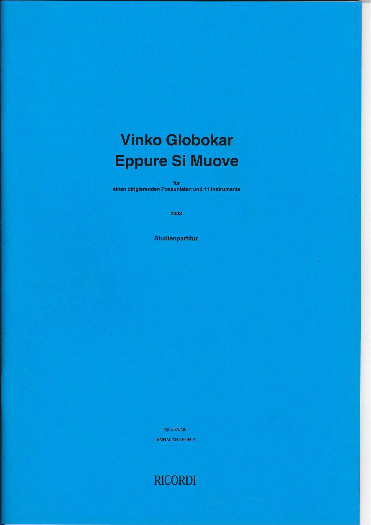 Glovokar, Eppure si muove (Study Score) (Ricordi)