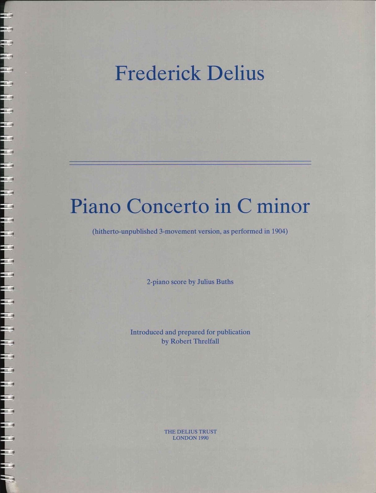 Delius, Concerto Orig.Ver. 2-Pf Red. (Boosey)