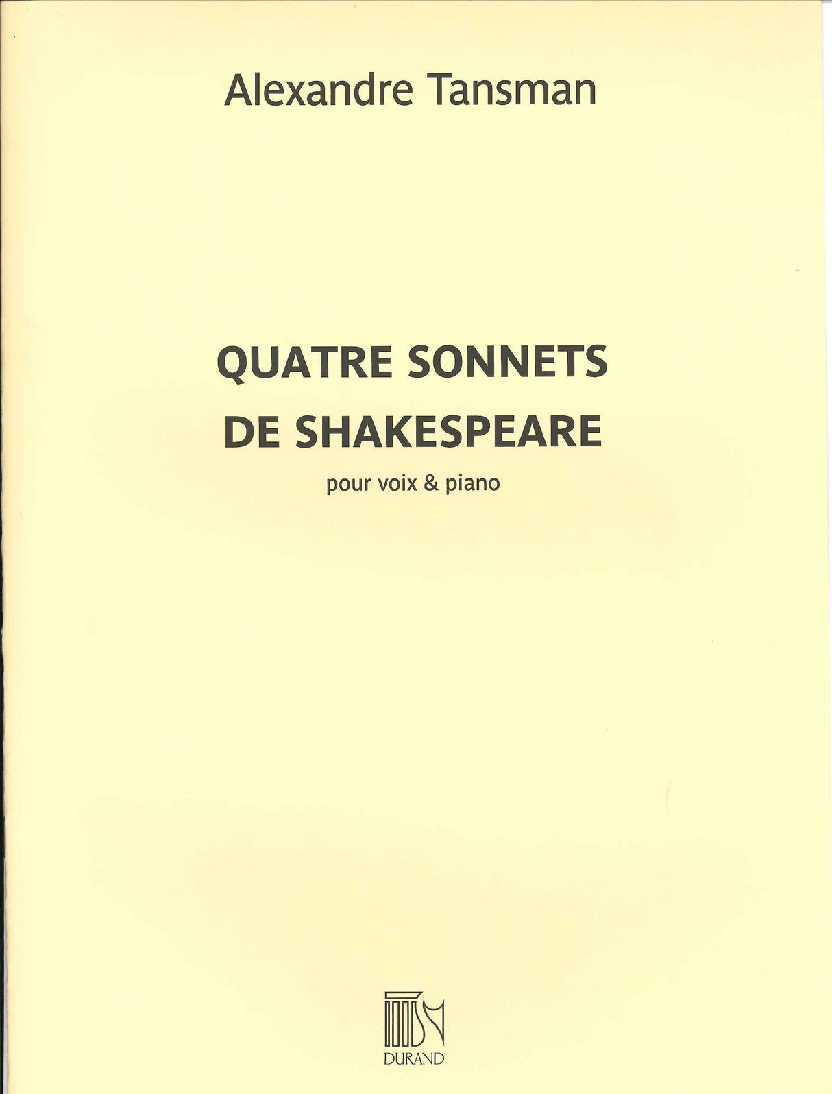 Tansman, 4 Sonnets de Shakespeare (Durand)