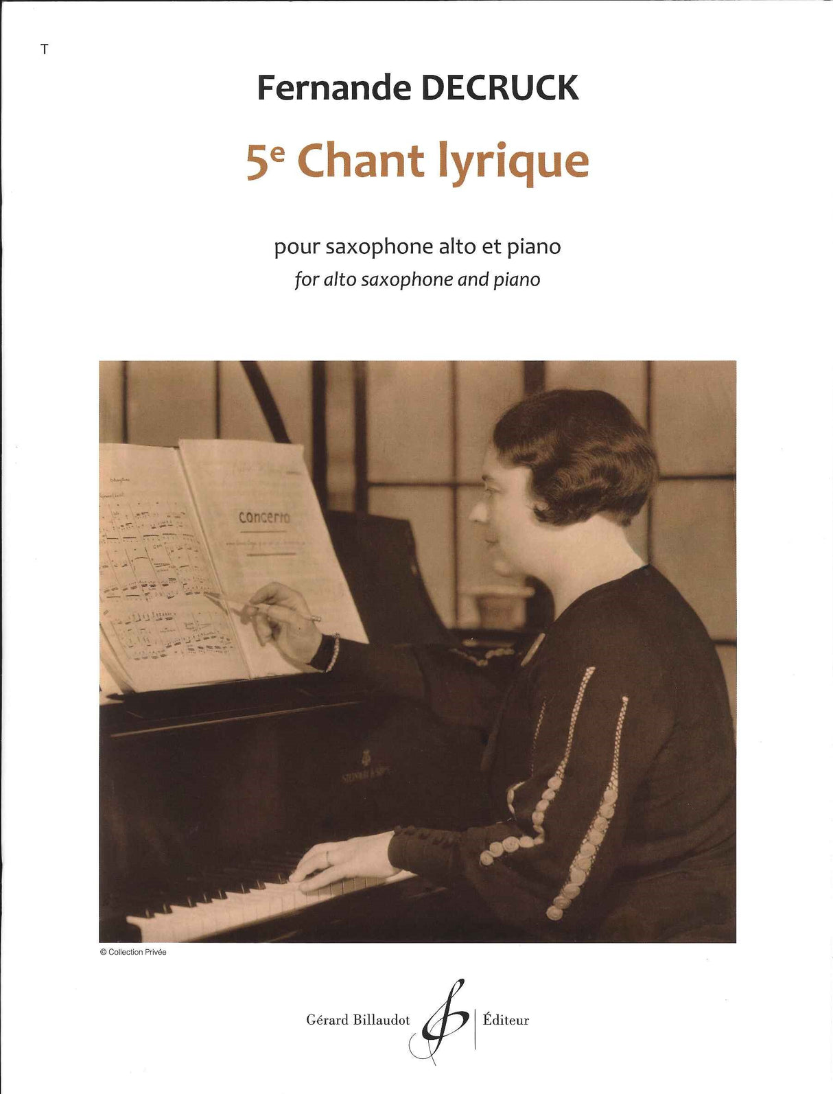 Decruck, Chant lyrique No. 5 (ASax,Pf) (Billaudot)
