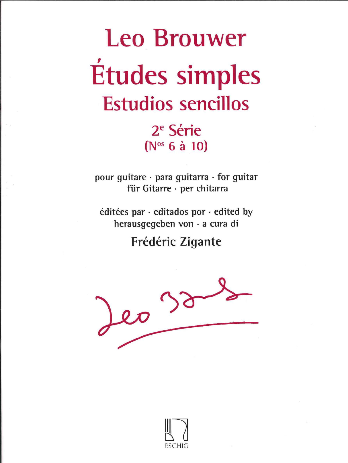 Brouwer, Etudes simples 2: No. 6-10 (Eschig)