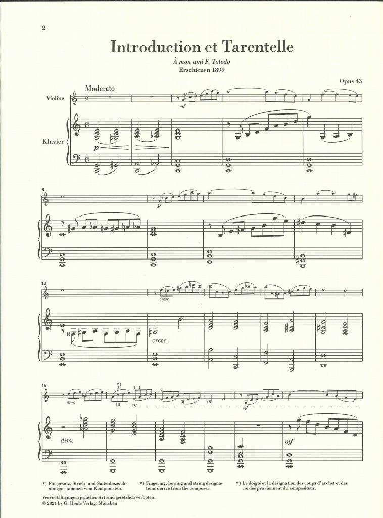 Sarasate, Intro. & Tarantelle op. 43 (Henle)