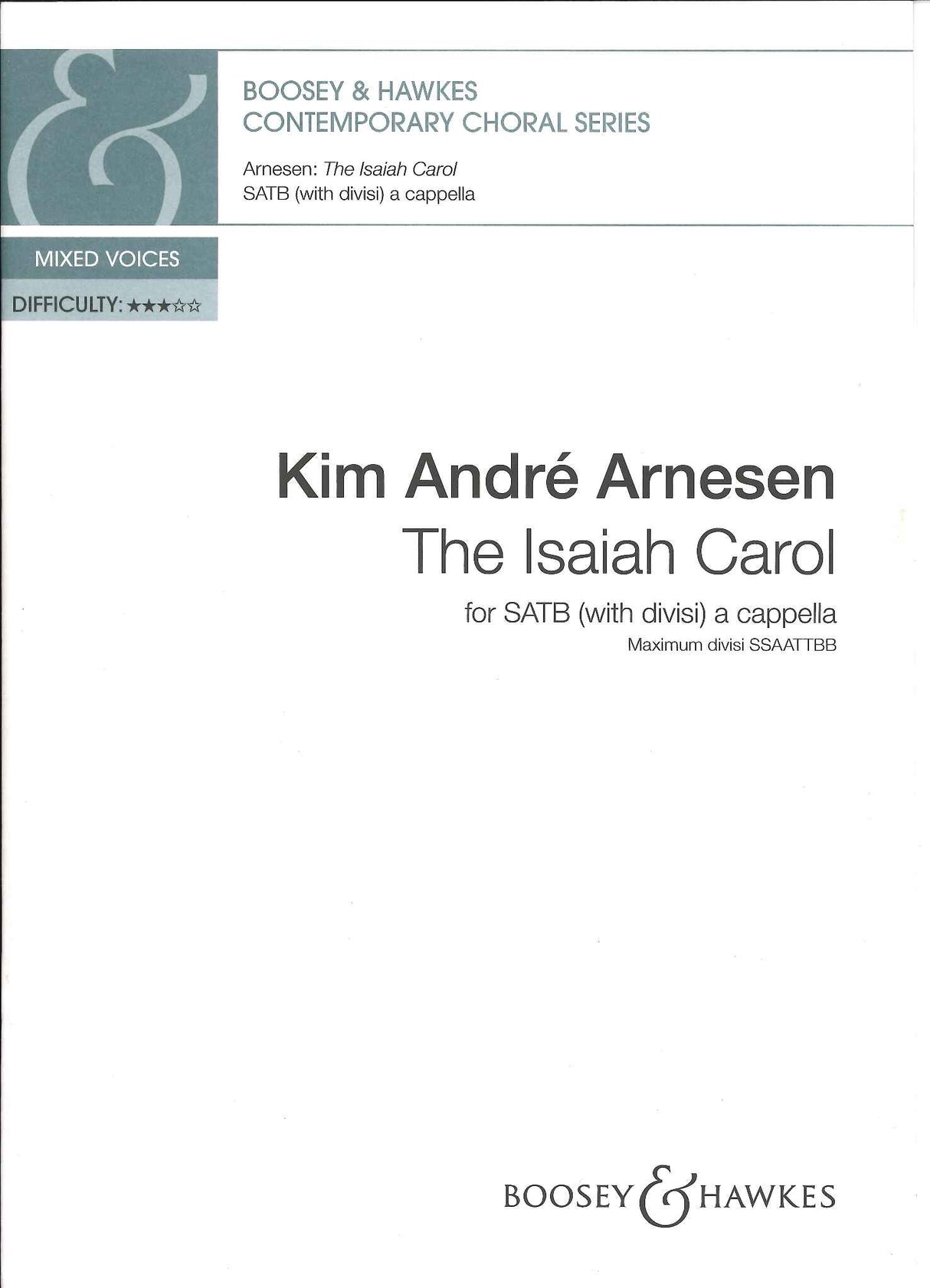 Arnesen, Isaiah Carol (SATB a cappella) (Boosey)