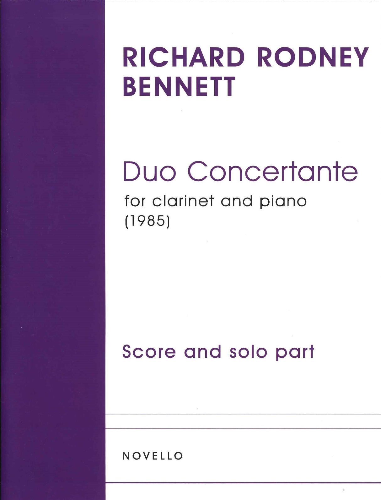 Bennett, Duo concertante (Cl,Pf) (1985) (Novello)