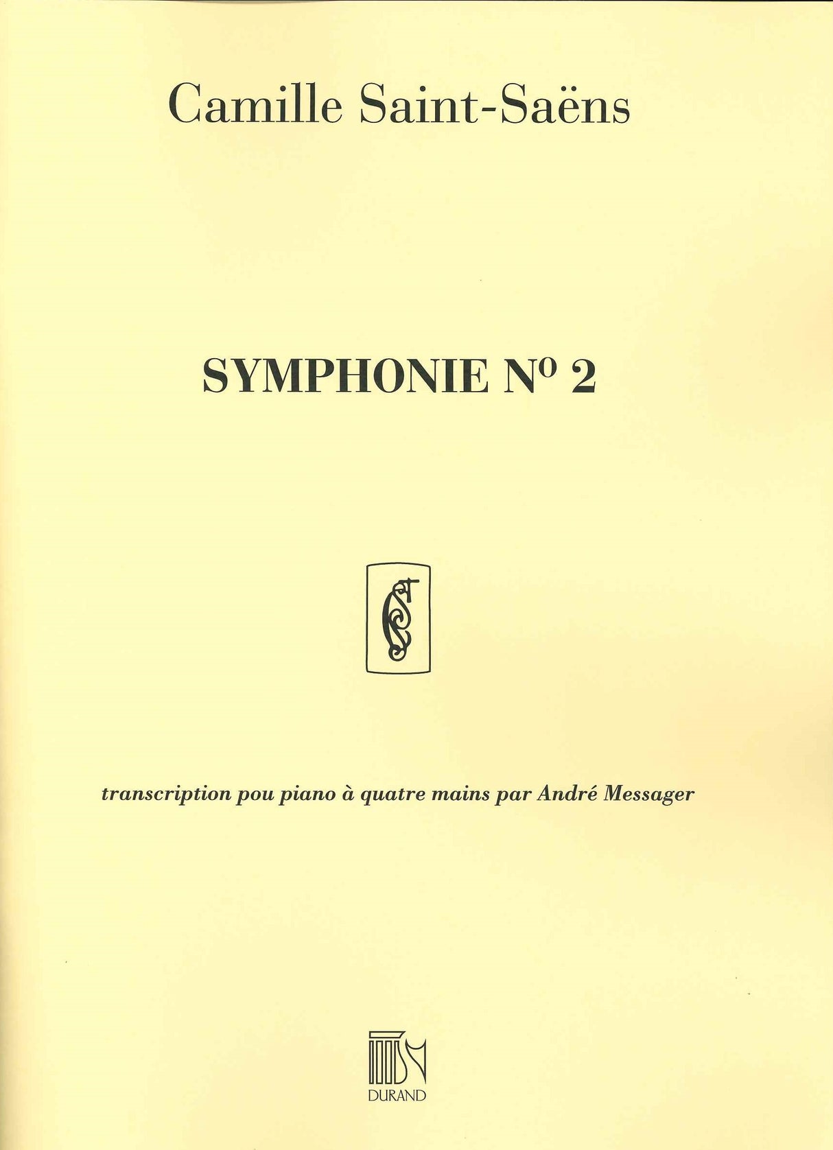 Saint-Saens, Symphony No. 2 (Messager) (Durand)