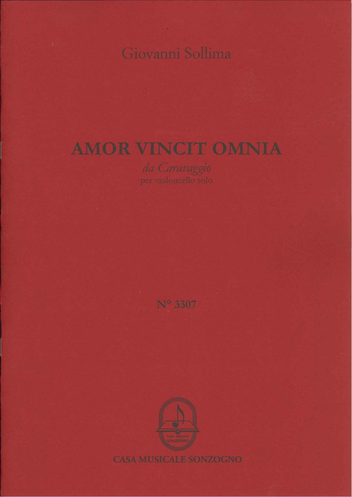 Sollima, Amor vincit omnia (Vc Solo) (Sonzogno)