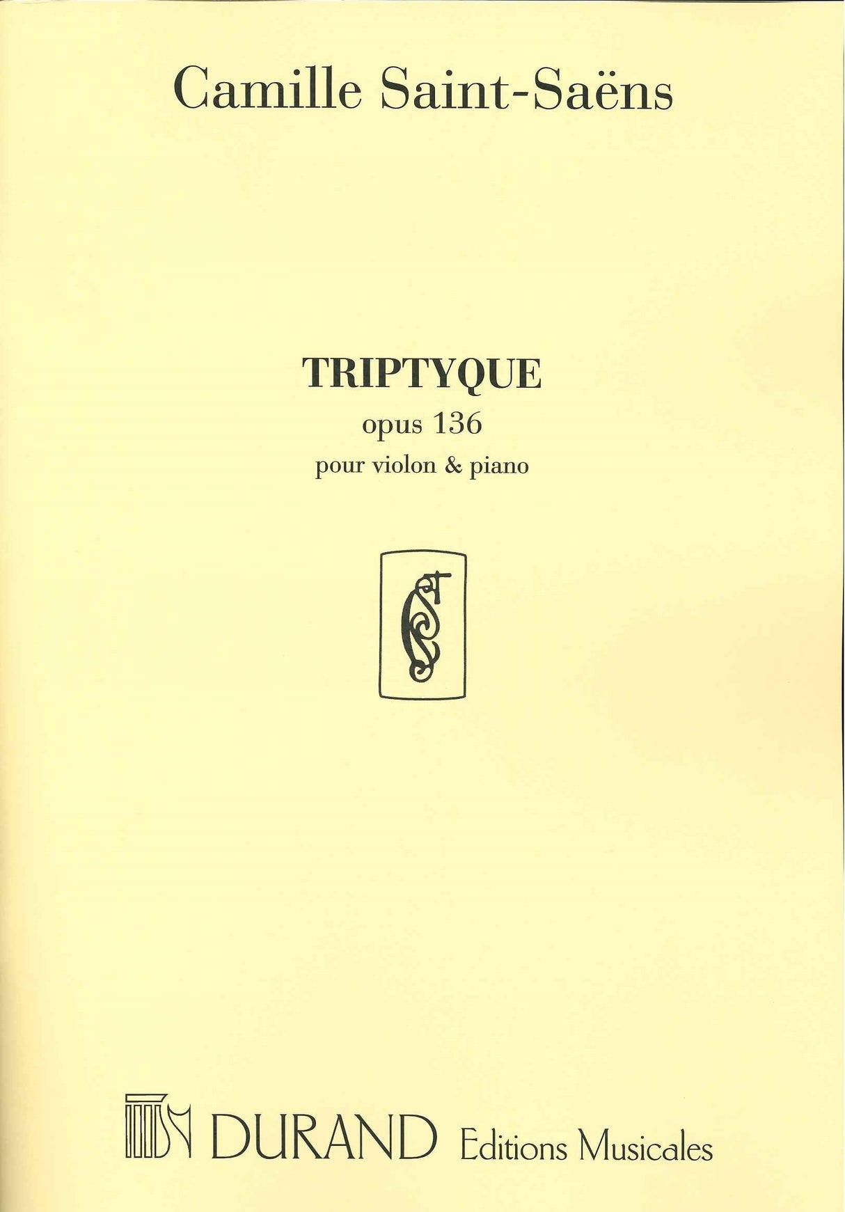 Saint-Saens, Triptyque op. 136 (1912) (Durand)