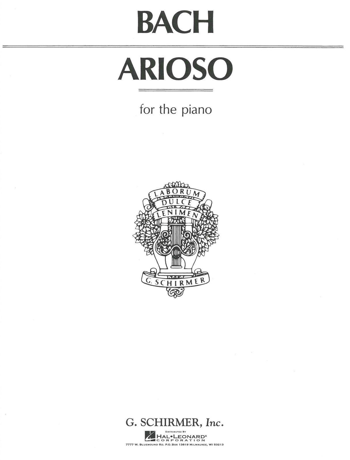 Bach, Arioso (Pirani) (G.Schirmer)