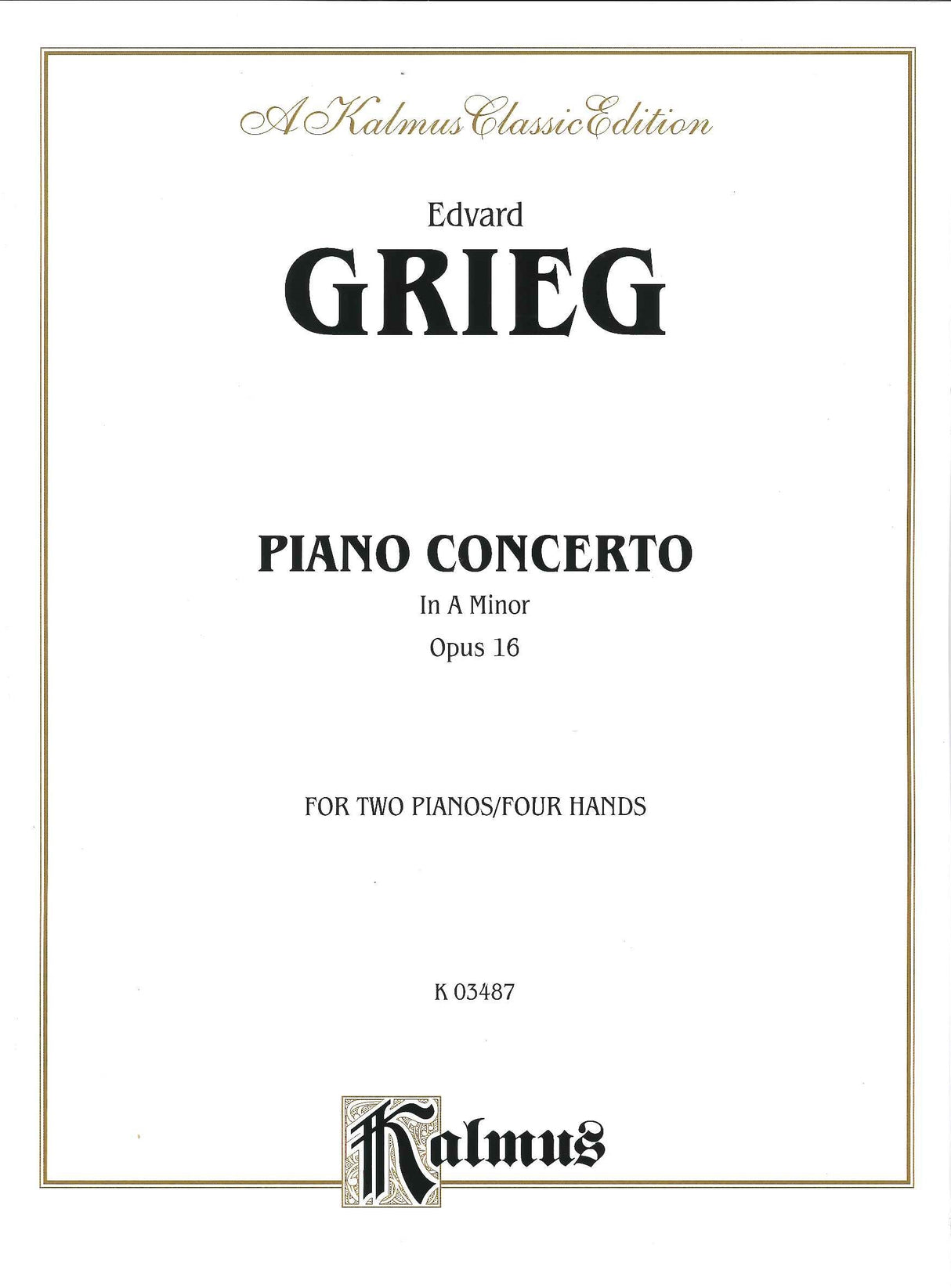 Grieg, Concerto in a op. 16 (2-Pf Red.) (Kalmus/Alfred)