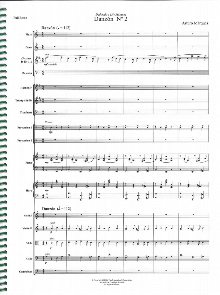 Marquez, Danzon No. 2 for Chamber Orch. (Peermusic)