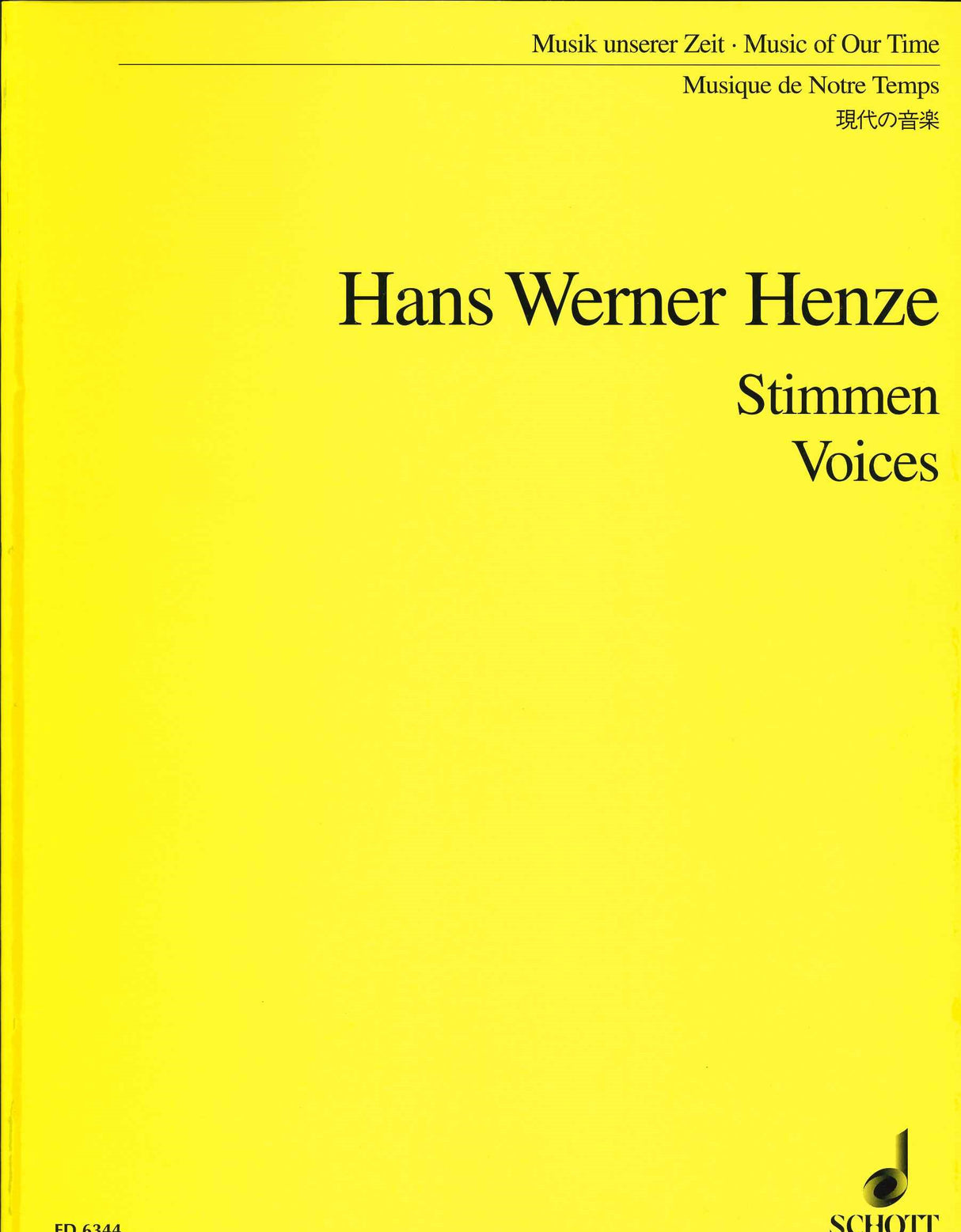 Henze, Stimmen = Voice (1973) (Schott)