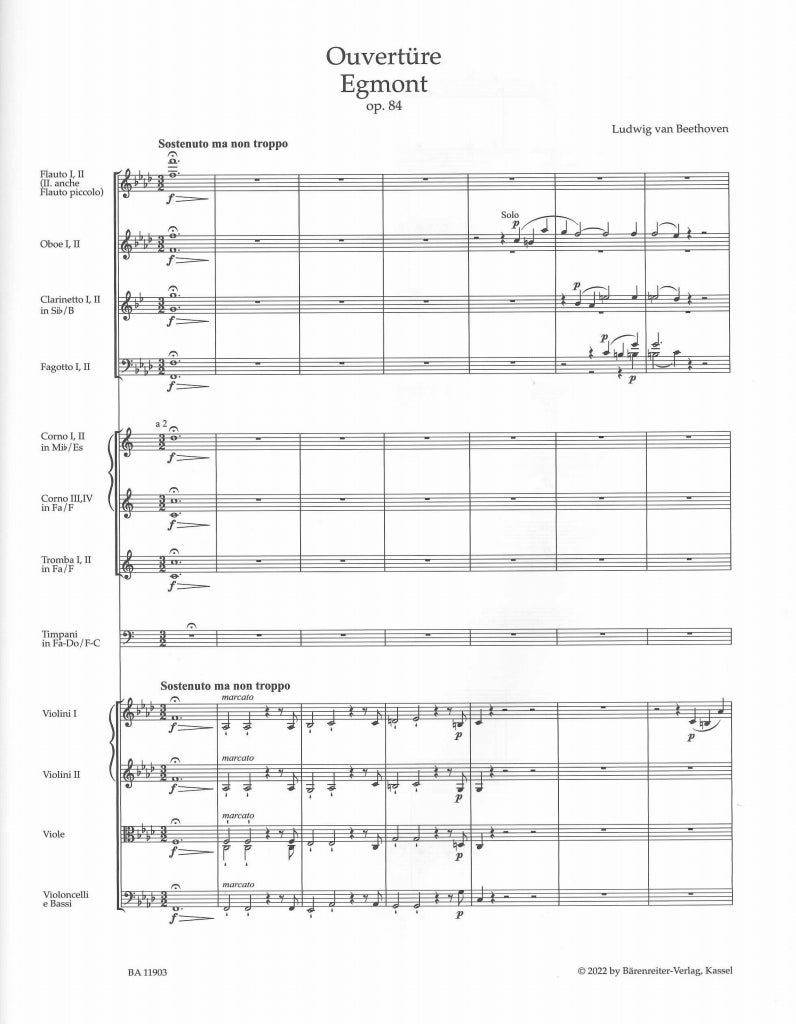 Beethoven, Egmont Ov Full Score (Barenreiter)