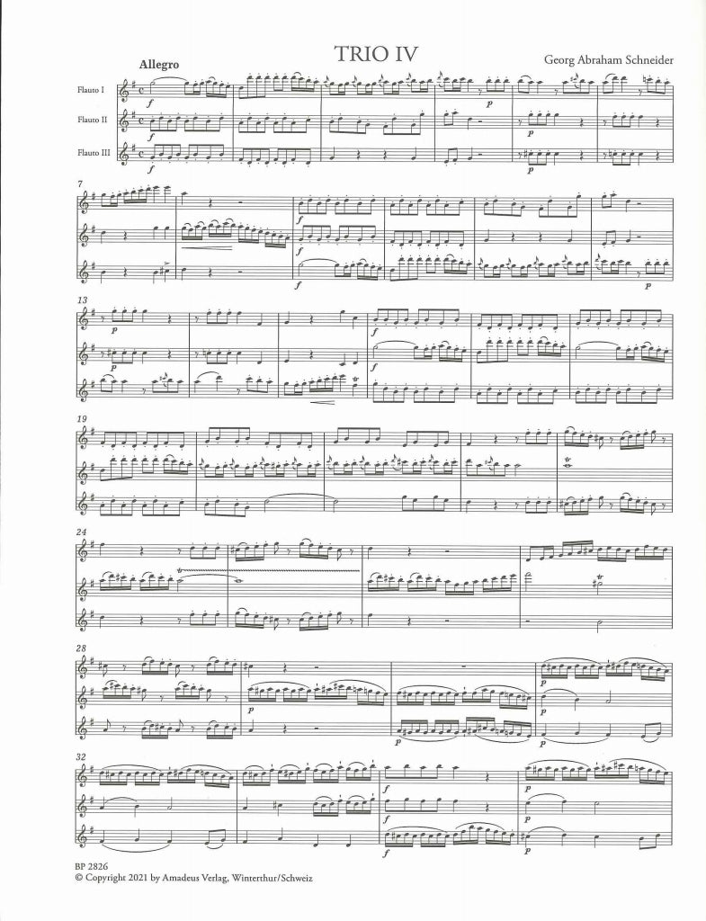 Schneider, 6 Trios concertante, 4-6 3Fl (Amadeus Verlag)