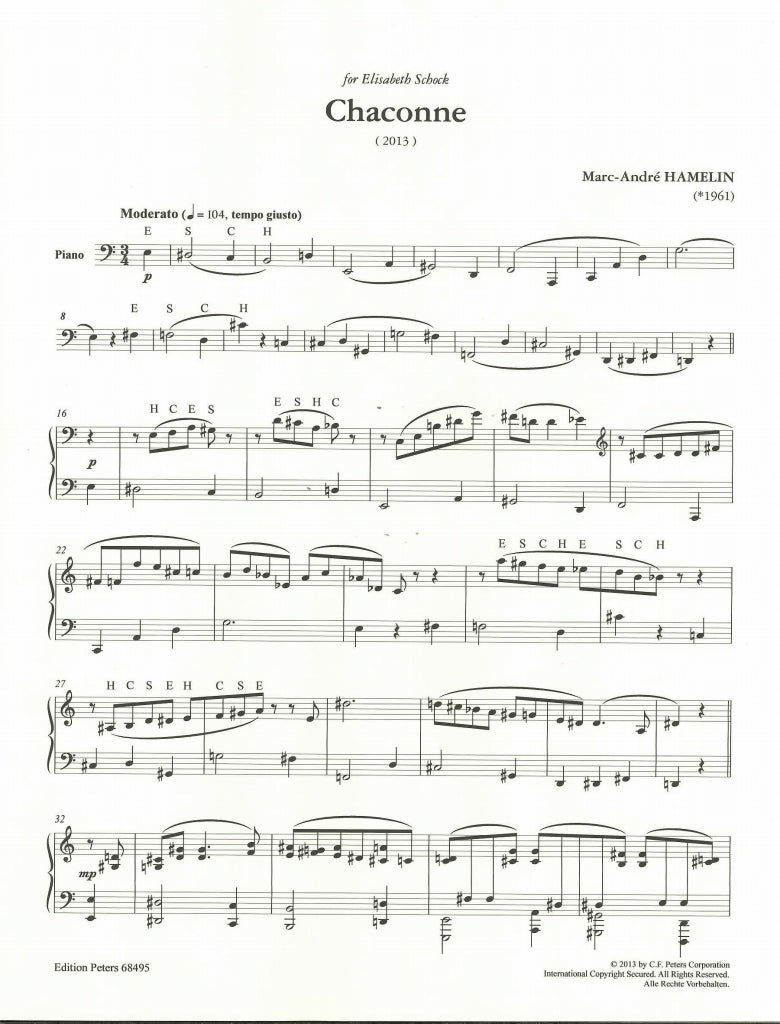 Hamelin, Chaconne (2013) (Peters)