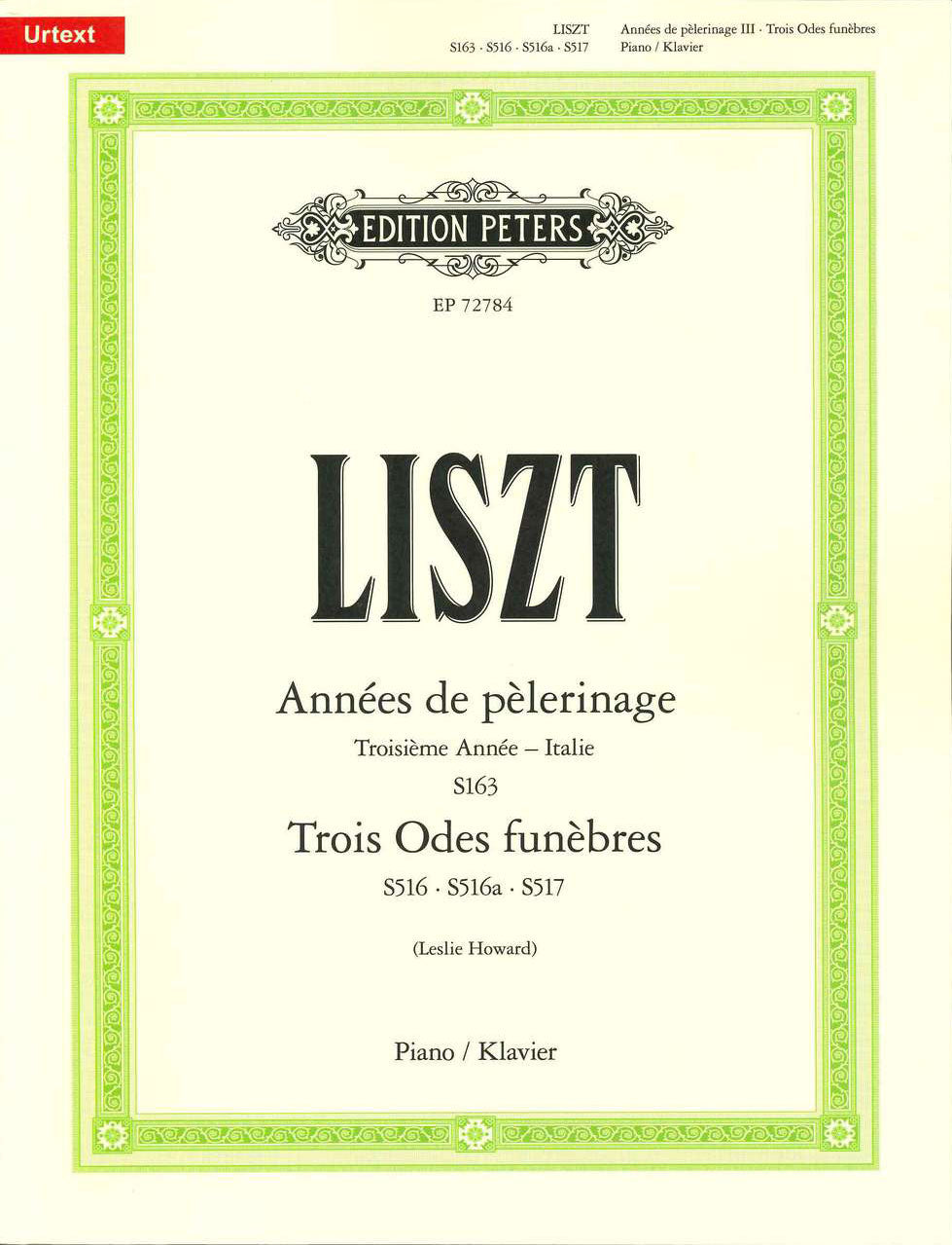 Liszt, Annees de pelerinage 3. annee etc (Peters)