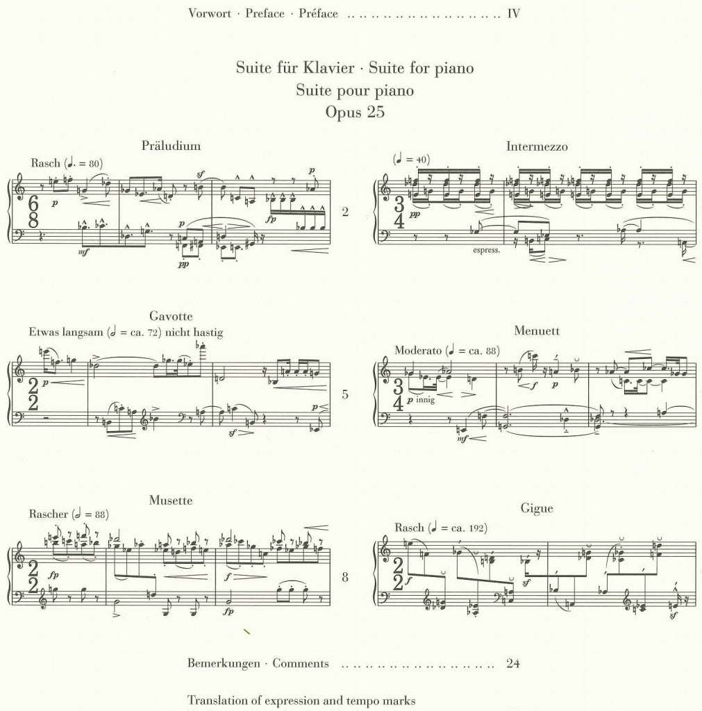 Schonberg, Suite op. 25 (1923) (Henle)