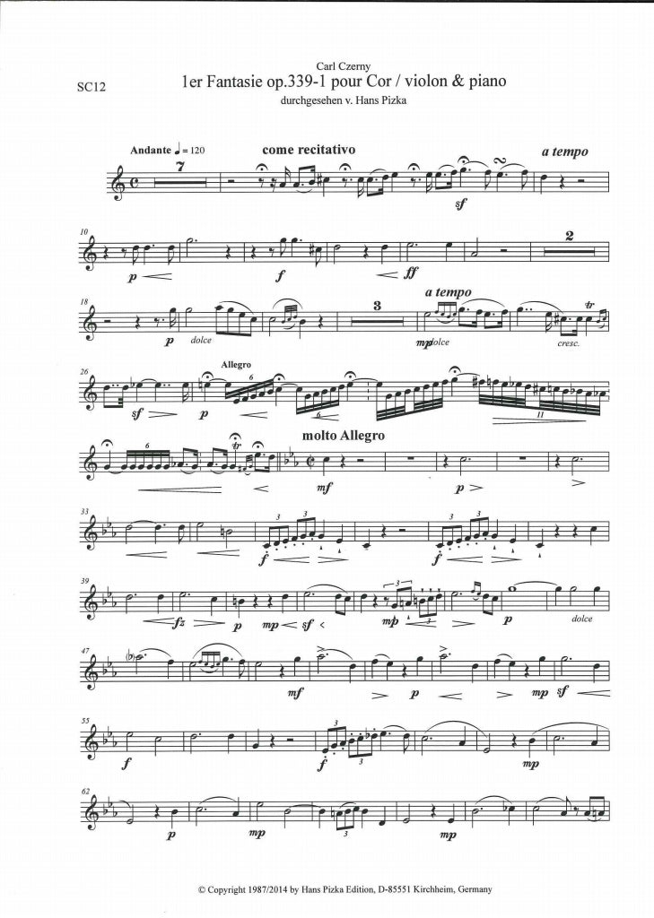 Czerny, Fantaisie brillante op. 339/1 (Pizka)