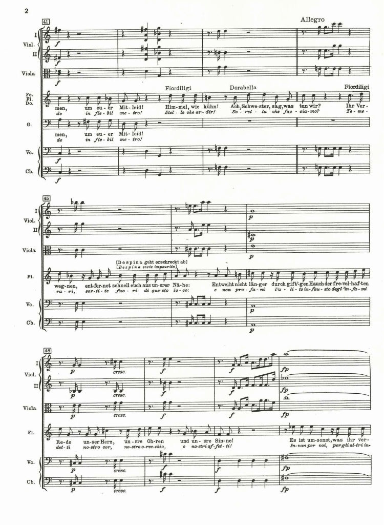 Mozart, Come scoglio immoto Full Score (Luck's Music)