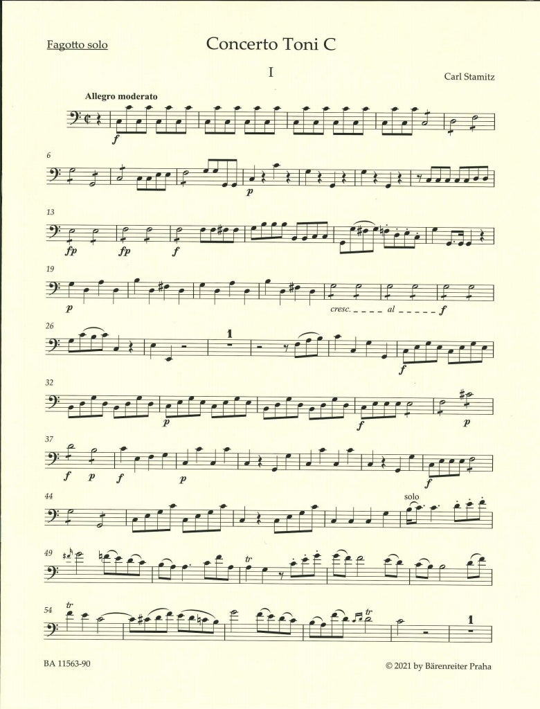 Stamitz, Concerto for Bassoon in C (Barenreiter)