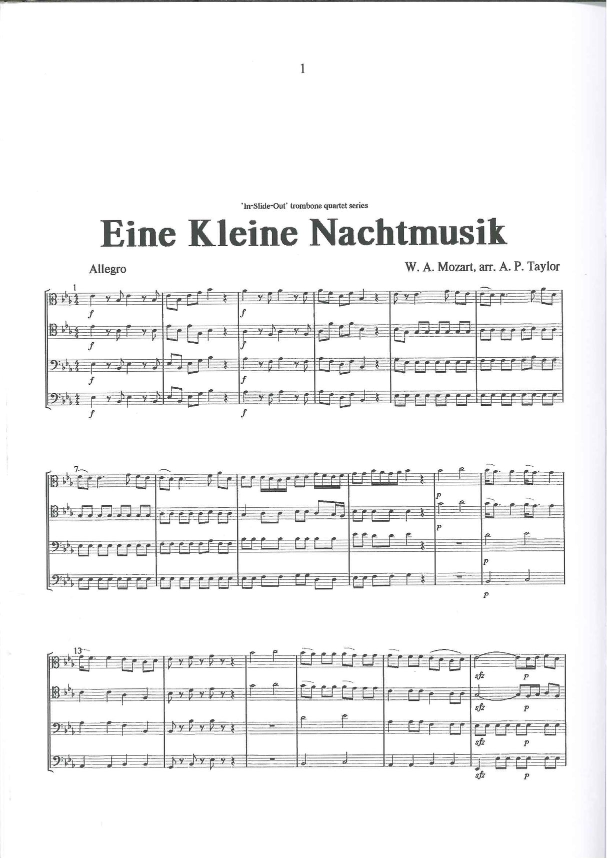 Mozart, Eine kleine Nachtmusik (4Tbn) (Warwick Music)