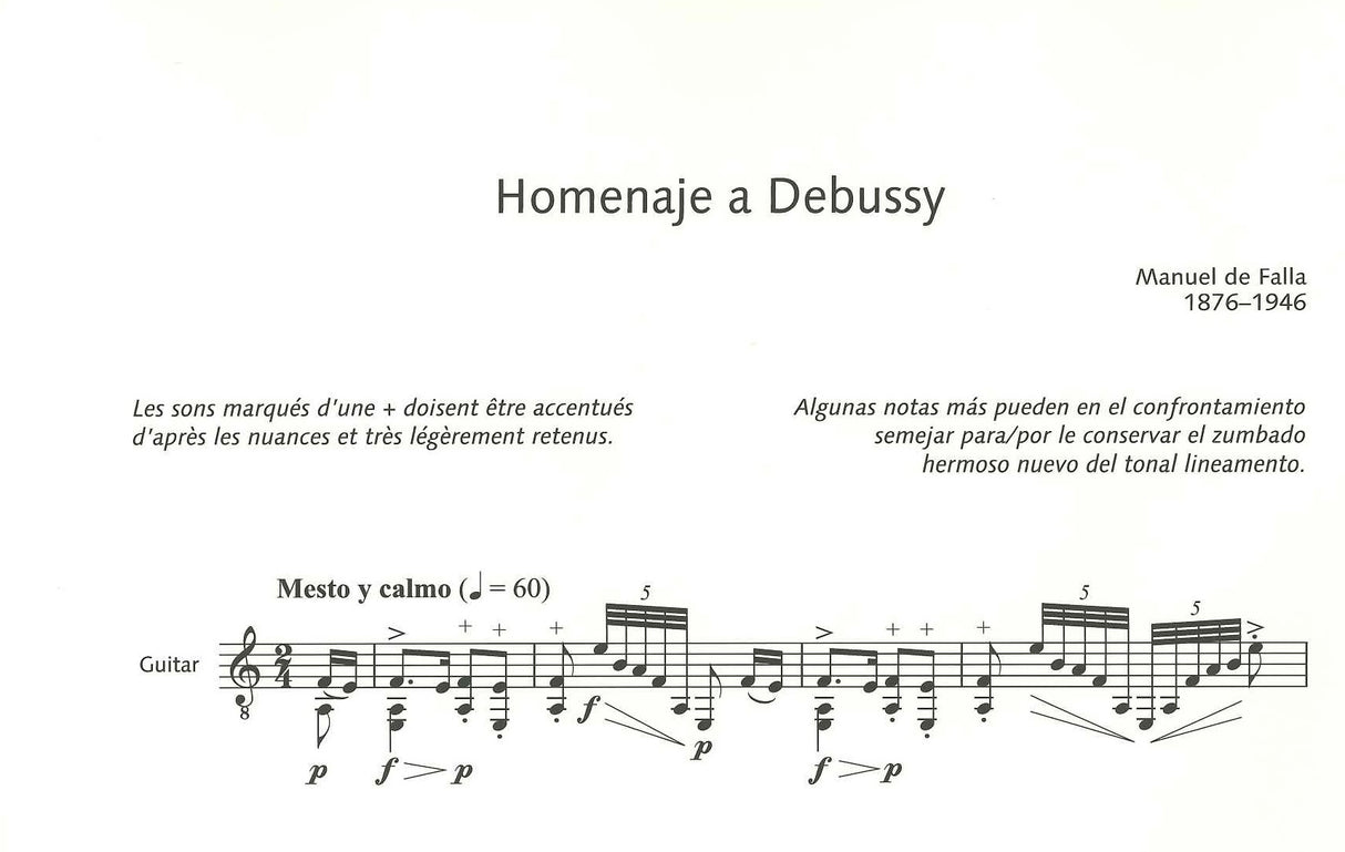 Falla, Homenaje a Debussy. Urtext (Schott)