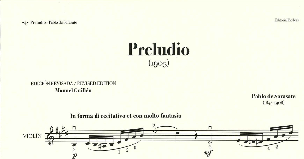 Sarasate, Preludio (Boileau)