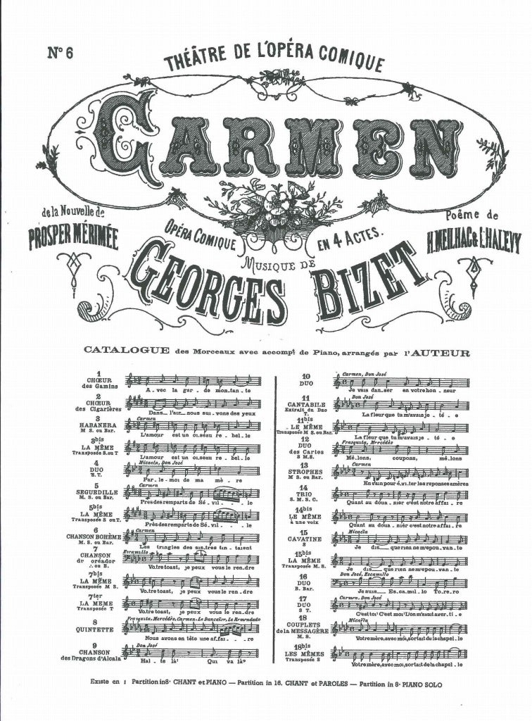 Bizet, Chanson boheme 'Les tringles des (Choudens)