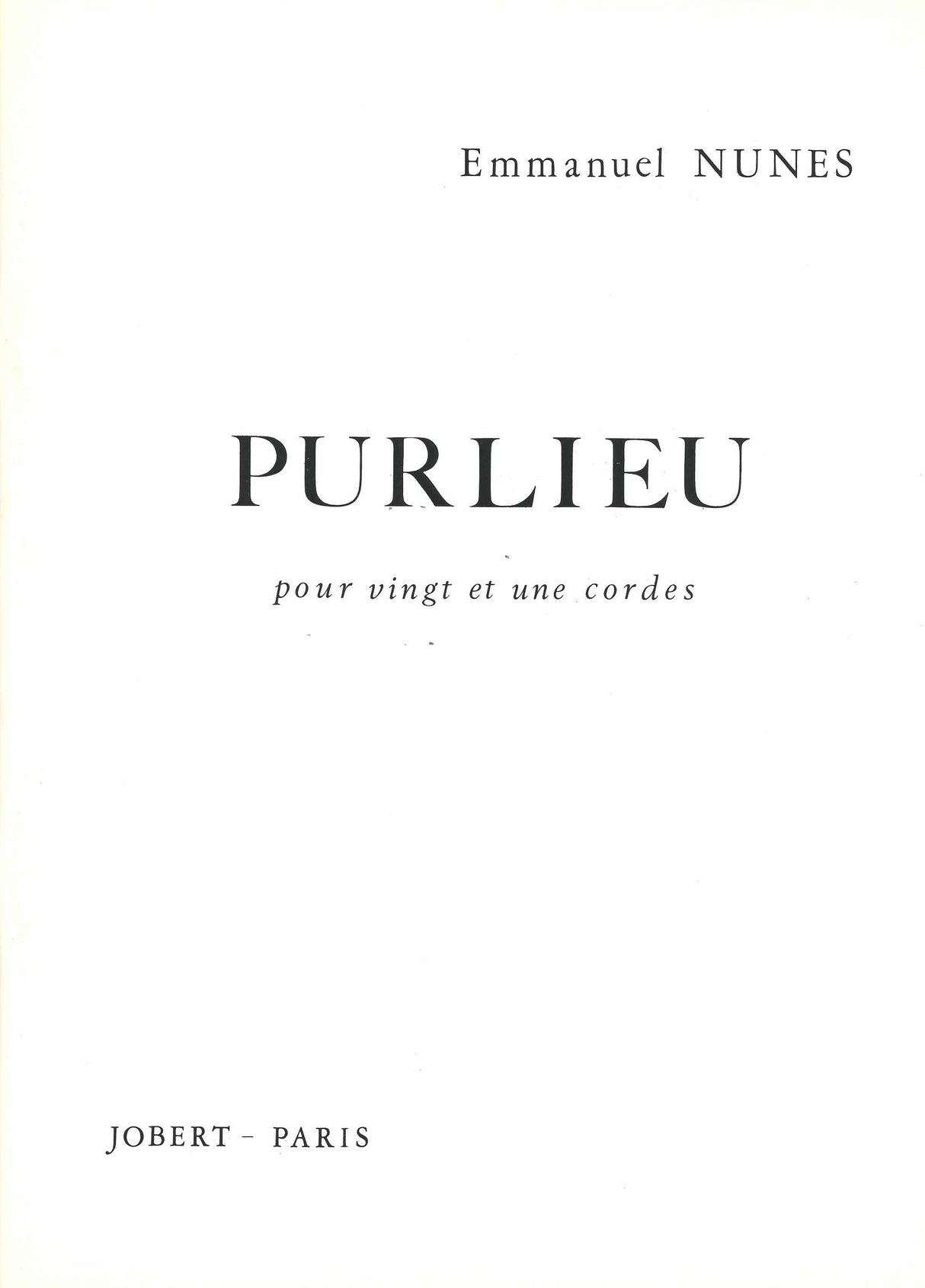 Nunes, Purlieu pour 21 cords (Jobert)