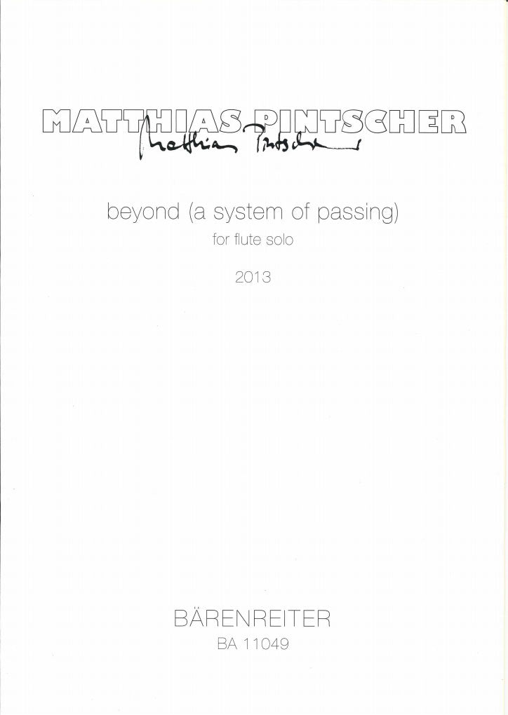 Pintscher, Beyond: A System of Passing (Barenreiter)