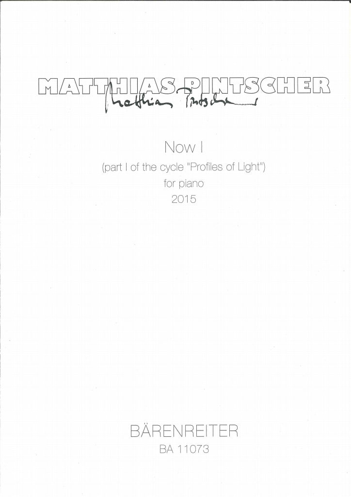 Pintscher, Now I: Profiles of Light 1 (Barenreiter)