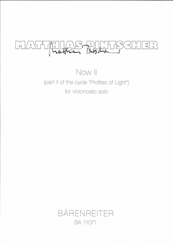 Pintscher, Now 2: Profiles of Light 2 (Barenreiter)