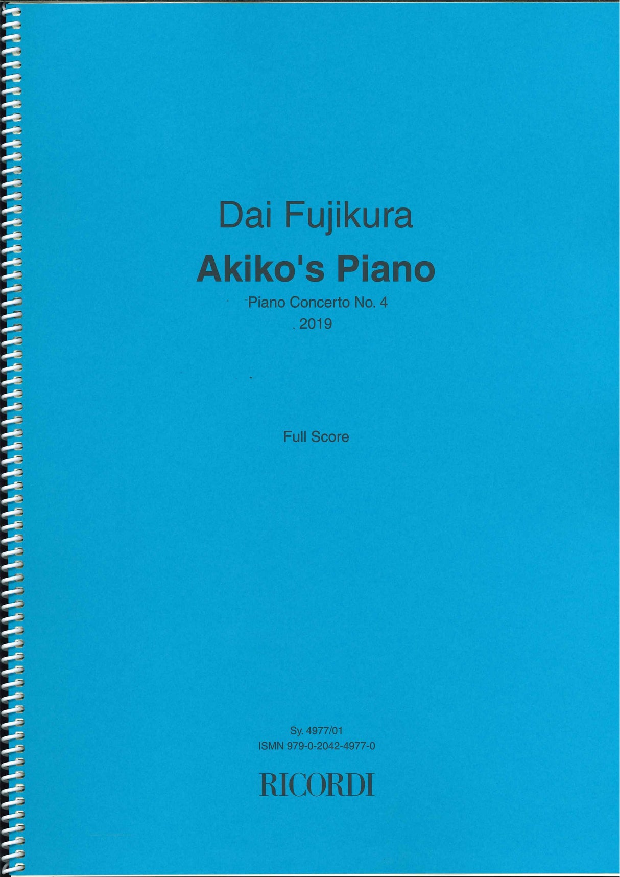 Fujikura, Akiko's Piano: Piano Conc. 4 (Ricordi)