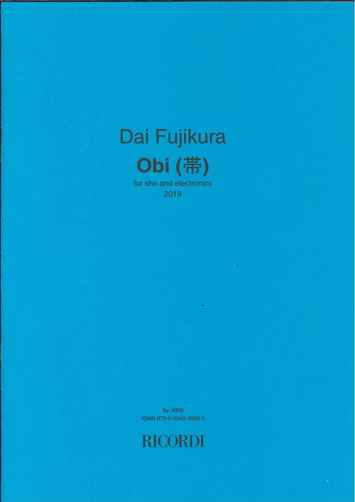 Fujikura, Obi, for Sho and Electronics (Ricordi)