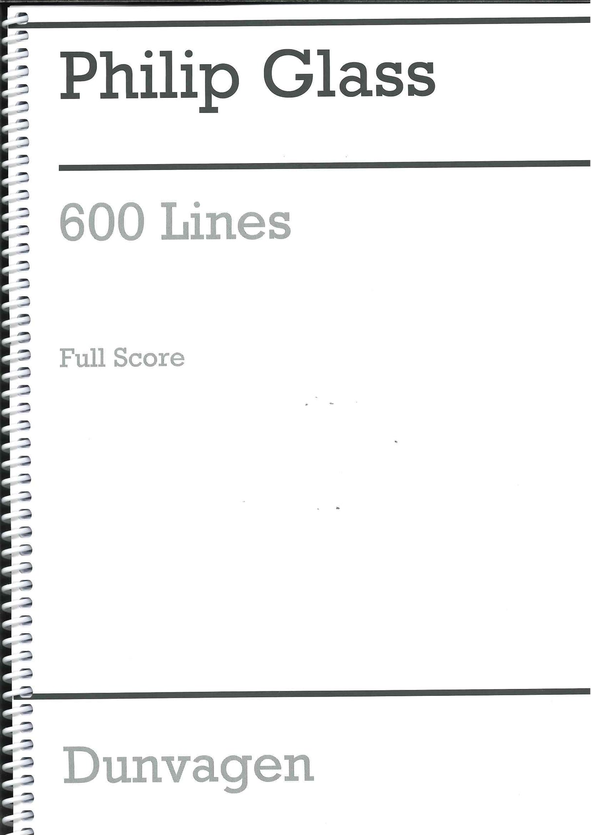Glass, 600 Lines (Dunvagen/Chester)