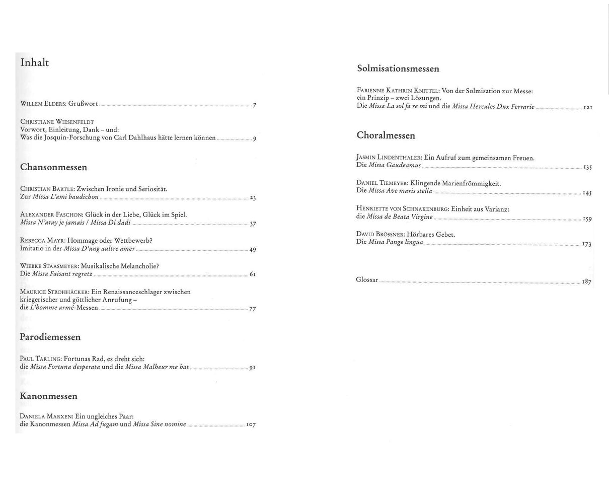 Wiesenfeldt, Messen Josquins: Entfuhrung (Konigshausen & Neumann)