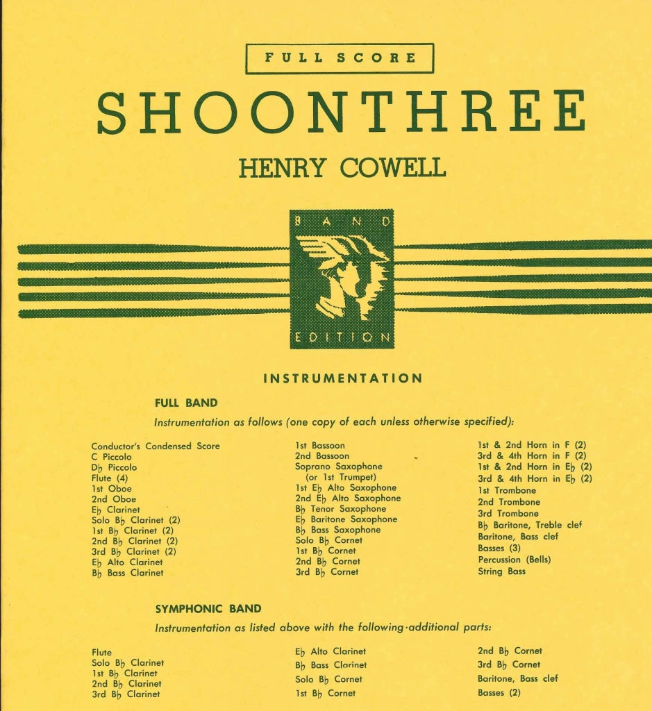 Cowell, Shoonthree: Full Score (Mercury/Theodore Presser)