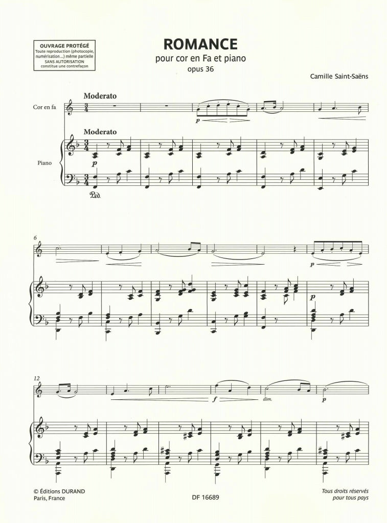 Saint-Saens, Romance op. 36 (Hn,Pf) (Durand)